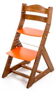 Hajdalánek Rastúca stolička MAJA - guľatá opierka (dub tmavý, oranžová) MAJADUBTMAVYORANZOVA
