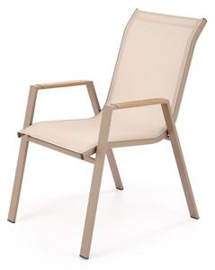 Halmar Kovové záhradné kreslo HOVER béžová / cappuccino