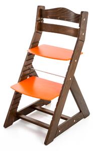 Hajdalánek Rastúca stolička MAJA - guľatá opierka (orech, oranžová) MAJAORECHORANZOVA