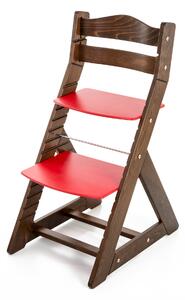 Hajdalánek Rastúca stolička MAJA - guľatá opierka (orech, červená) MAJAORECHCERVENA