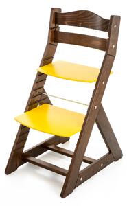 Hajdalánek Rastúca stolička MAJA - guľatá opierka (orech, žltá) MAJAORECHZLUTA