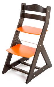 Hajdalánek Rastúca stolička MAJA - guľatá opierka (wenge, oranžová) MAJAWENGEORANZOVA
