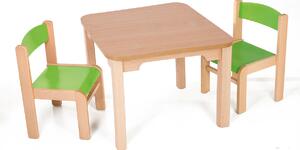 Hajdalánek Detský stolík MATY so stoličkami LUCA (zelená, zelená) MATYLUCAZEZE