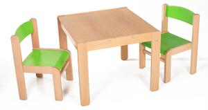 Hajdalánek Detský stolík LUCAS so stoličkami LUCA (zelená, zelená) LUCASLUCAZEZE