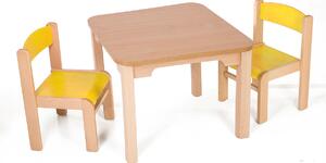 Hajdalánek Detský stolík MATY so stoličkami LUCA (žltá, žltá) MATYLUCAZLZL