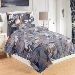 JAHU 2-dielna sada posteľných obliečok Silver leafs v sivej farbe 140 × 200 cm