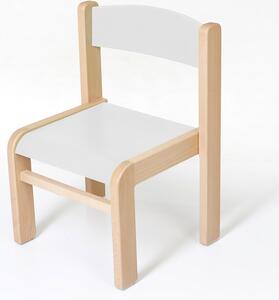 Hajdalánek Detská stolička LUCA s tvarovanou opierkou chrbta (biela, 26 cm) LUCA26BILA