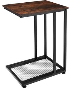 Tectake 404202 odkladací stolík eton 48x35x66cm - industriálne drevo tmavé, rustikálne