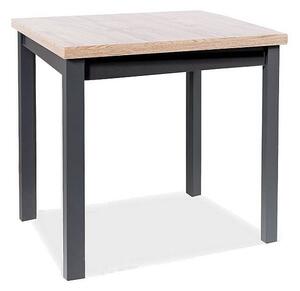 SIG Jedálenský stôl ADAM dub wotan/čierny 90x65