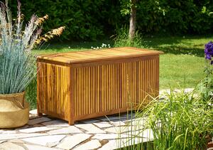 Úložný box z akáciového dreva, 115x50x59cm, vrátane vnútornej plachty