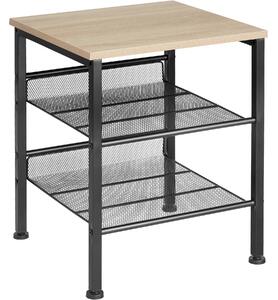 Tectake 404270 odkladací stolík lincoln 40,5x40x50,5cm - industrial svetlé drevo, dub sonoma