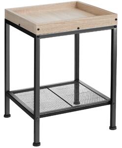 Tectake 404266 odkladací stolík rochester 41,5x41x56cm - industrial svetlé drevo, dub sonoma