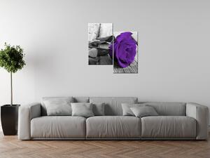 Gario 2 dielny obraz na plátne Fialové lupene ruže Veľkosť: 60 x 60 cm