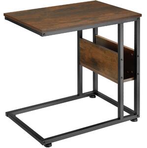 Tectake 404277 odkladací stolík wigan 55x36,5x60cm - industriálne drevo tmavé, rustikálne
