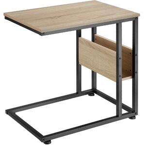Tectake 404278 odkladací stolík wigan 55x36,5x60cm - industrial svetlé drevo, dub sonoma