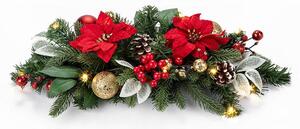 Vianočná dekorácia na stôl POINSETTIA s LED osvetlením, 50 cm