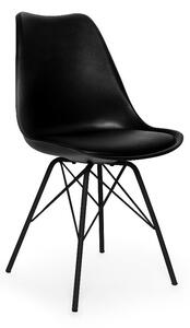 Súprava 2 čiernych stoličiek s čiernou kovovou podnožou Essentials Eco