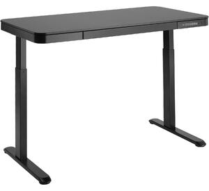 Tectake 404316 elektricky výškovo nastaviteľný písací stôl zola 120,4x60,4x72-122cm - čierna