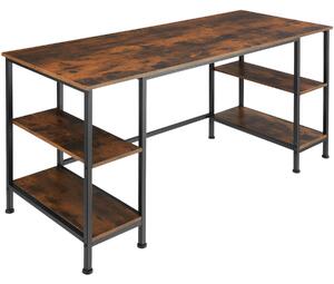 Tectake 404346 počítačový stôl stoke 137x55x75cm - industriálne drevo tmavé, rustikálne