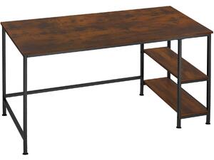 Tectake 404423 počítačový stôl canton 120x60x75,5cm - industriálne drevo tmavé, rustikálne