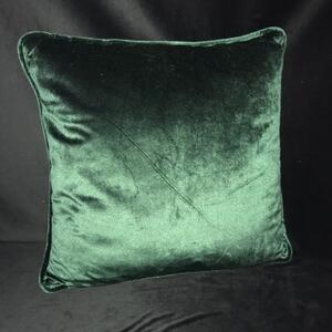 Semišový vankúš smaragdovo zelený 45 cm x 45 cm