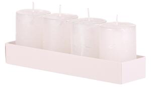 Súprava adventných sviečok biela, 4 ks, parafín, 8 cm
