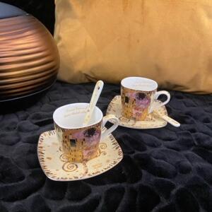 Set 2ks šálok na espresso s podšálkou Gustav Klimt