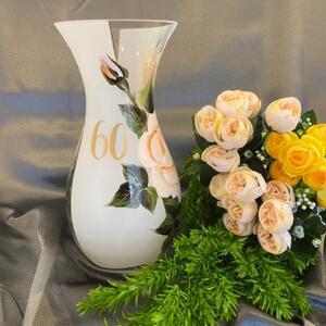 Maľovaná výročná váza k narodeninám 60