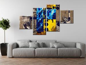 Gario 4 dielny obraz na plátne Modré doplnky Veľkosť: 160 x 90 cm