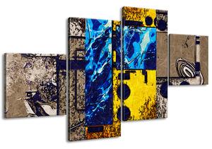 Gario 4 dielny obraz na plátne Modré doplnky Veľkosť: 160 x 90 cm