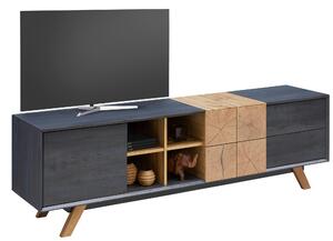 NÍZKA KOMODA, farba duba, tmavosivá, 180/55/40 cm Carryhome - TV nábytok