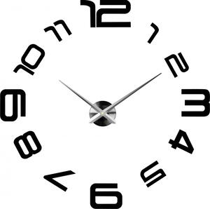 Stylesa moderné nástenné hodiny nalepovacie CARMEN S043 čierne