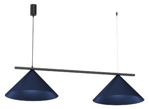 Závesné svietidlo Capital, 2x tmavomodré kovové tienidlo, (fi 46cm), db