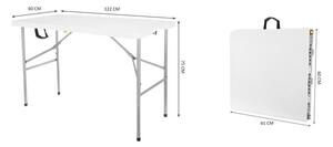 Malatec 9996 Skladací stôl 122 cm biely