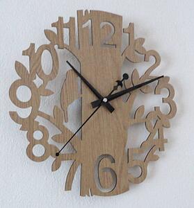 STYLESA drevené nástenné hodiny príroda z HDF PR0162 HORICA čierne