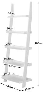 Rebríková schodová polica biela - 180cm