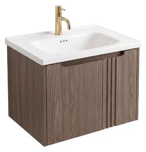 Kúpeľňová skrinka s umývadlom Rea Rivo DB86-60L-1 Dark 60cm