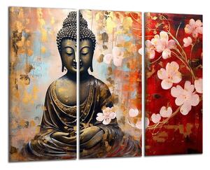 Obraz na plátne Budha a biele kvety