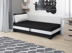 Jednolôžková čalúnená posteľ 80x195 MIRRY PLUS 1 - čierna / biela