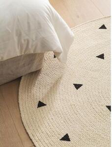 Ručne tkaný okrúhly detský koberec z juty Pippa