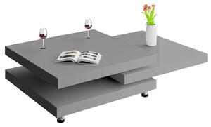 Konferenčný stolík NY – 76 x 76 cm – vysoký lesk šedý