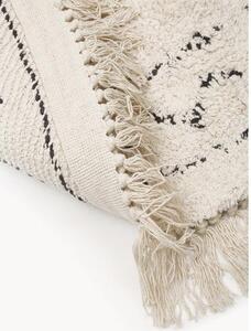 Ručne tkaný okrúhly bavlnený koberec so strapcami Fionn