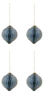 Papierové vianočné ozdoby Alsta Light Blue Ø 10 cm – set 4 ks