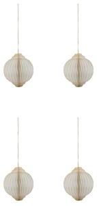 Vianočné ozdoby z papiera Alsta Off-white Ø 8 cm – set 4 ks