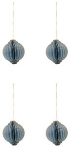 Papierové vianočné ozdoby Alsta Light Blue Ø 8 cm – set 4 ks