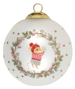 Vianočná ozdoba Joanni Wreath White Ø 8 cm