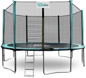 INLEA PREMIUM Jump Trampolína 430 cm s vonkajšou ochrannou sieťou - tmavozelená