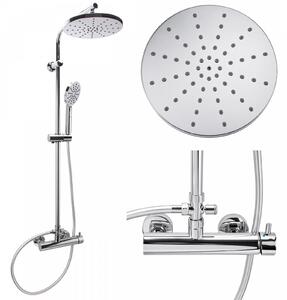 Erga Dubaj, sprchový set s batériou a hlavovou sprchou 23 cm, chrómová, ERG-YKA-BP.DUBAJ23-CHR