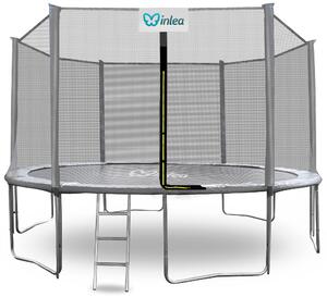 INLEA PREMIUM Jump Trampolína 430 cm s vonkajšou ochrannou sieťou - sivá