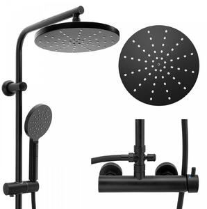 Erga Dubaj, sprchový set s batériou a hlavovou sprchou 23 cm, čierna matná, ERG-YKA-BP.DUBAJ23-BLK